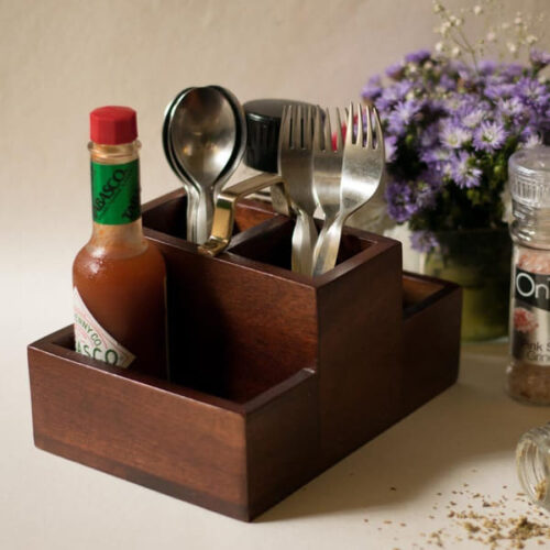 Wooden Condiment Stand - Small